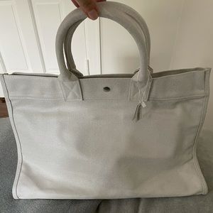 NWT Quilted koala east west tote bag metallic wht